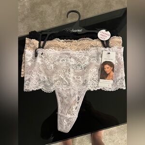 Daisy Fuentes Women's Lace Panties - Black, Cream, Tan
